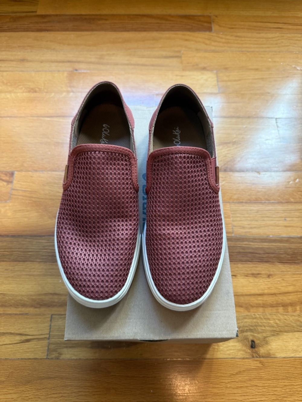OluKai Women's Slip-On Pehuea Sneakers- Red Sea Salt, 7.5